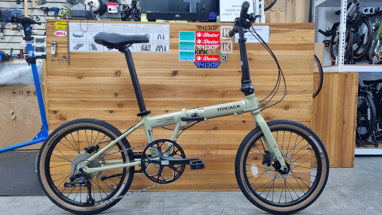 티티카카 플라이트 P10 HD 시마노 유압디스크,10단 접이식 미니벨로,무광블랙 LT10단 이미지 4