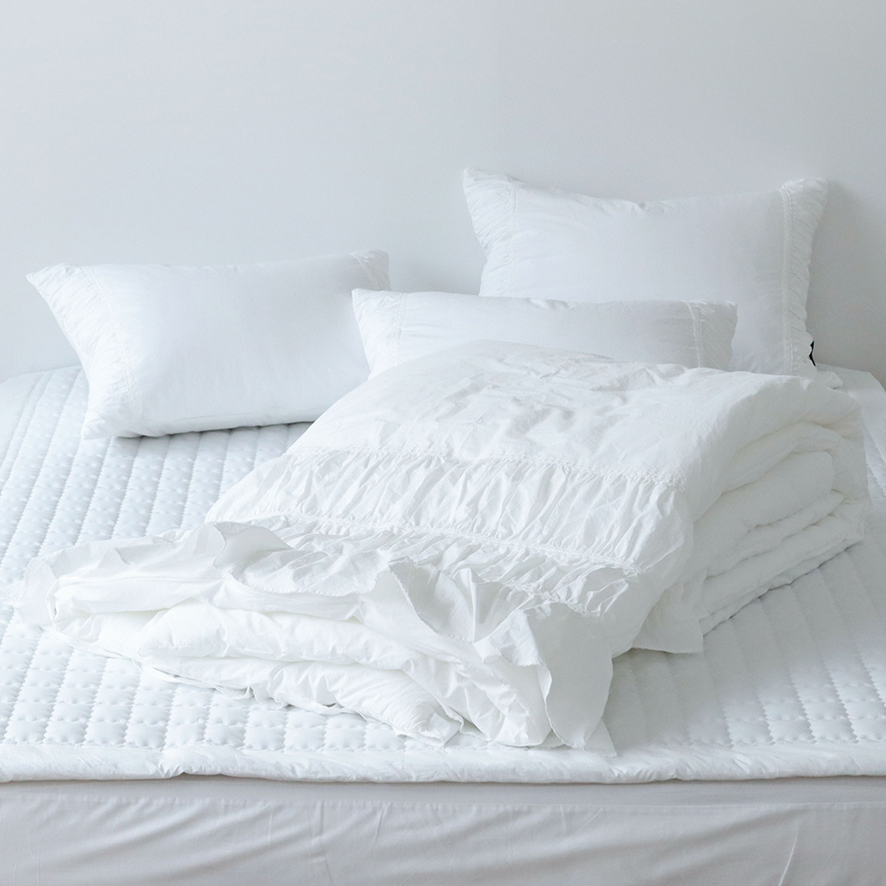 로망 쉬폰 셔링 워싱 고밀도 순면 알러지케어 옥수수솜 호텔식 여름 사계절 차렵이불 Q