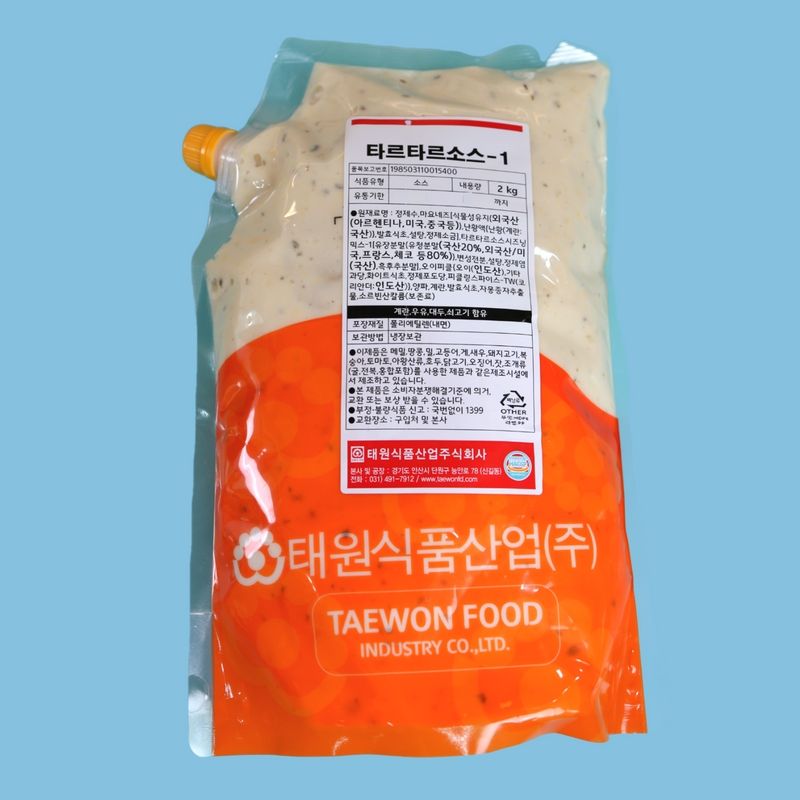 태원식품 타르타르소스 2KG 생선튀김 마요소스 감자튀김 - 메인 이미지