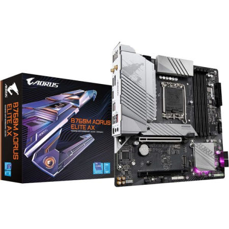 [해외]기가바이트 B760M AORUS 엘리트 AX (LGA 1700/ 인텔/ B760/ M-ATX/ DDR5/ 듀얼 M.2/ PCIe 4.0/ USB 3.2 Gen2X2 Type