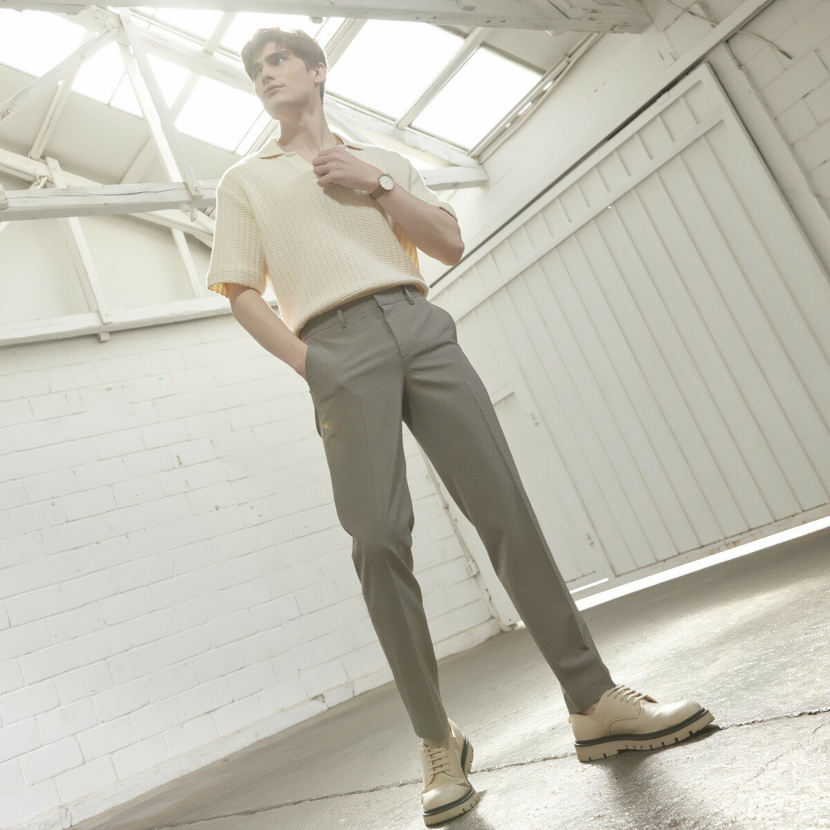 25SS 워모 컴포트 썸머 슬랙스 베이지 1종 - 상품 이미지