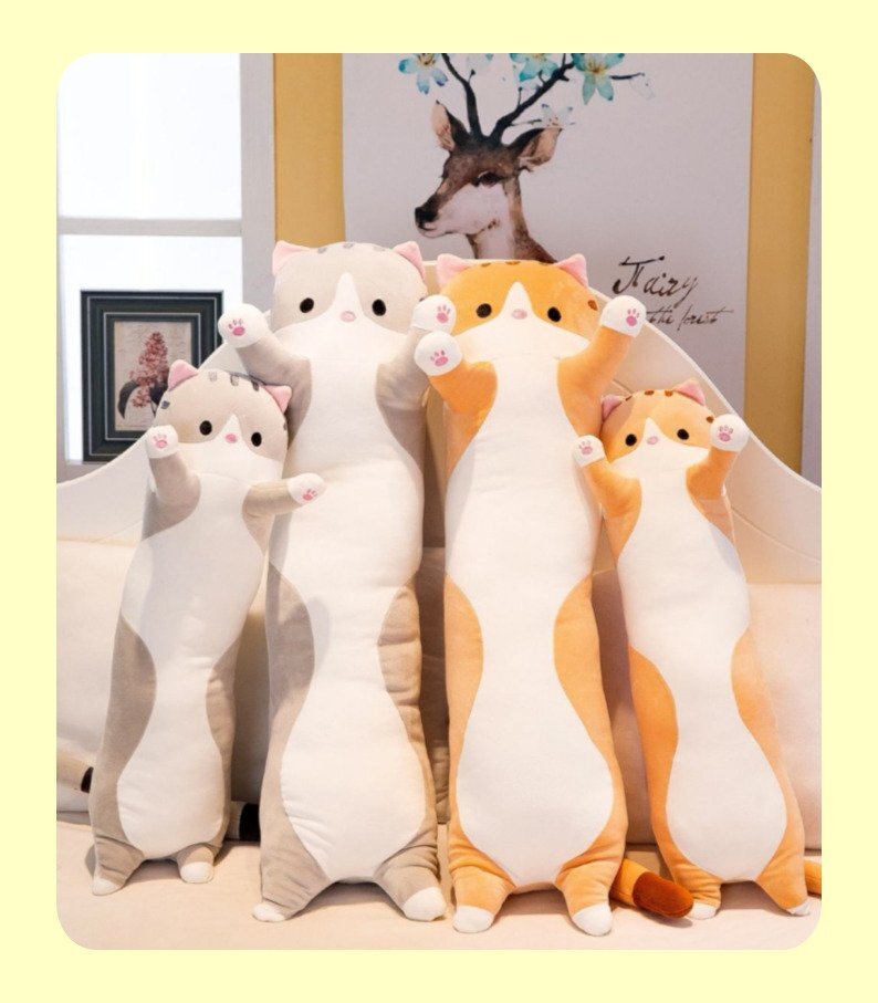 대형 고양이 바디필로우 모찌쿠션 애착인형 - 상세 이미지 4