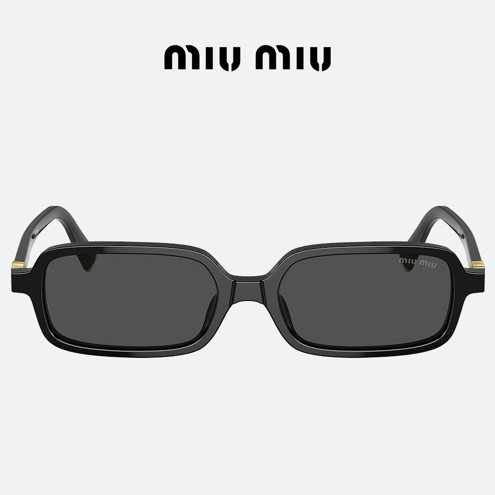 미우미우 리가드 선글라스 0MU11ZSF 16K5S0 블랙 사각 뿔테 - 상세 이미지 2