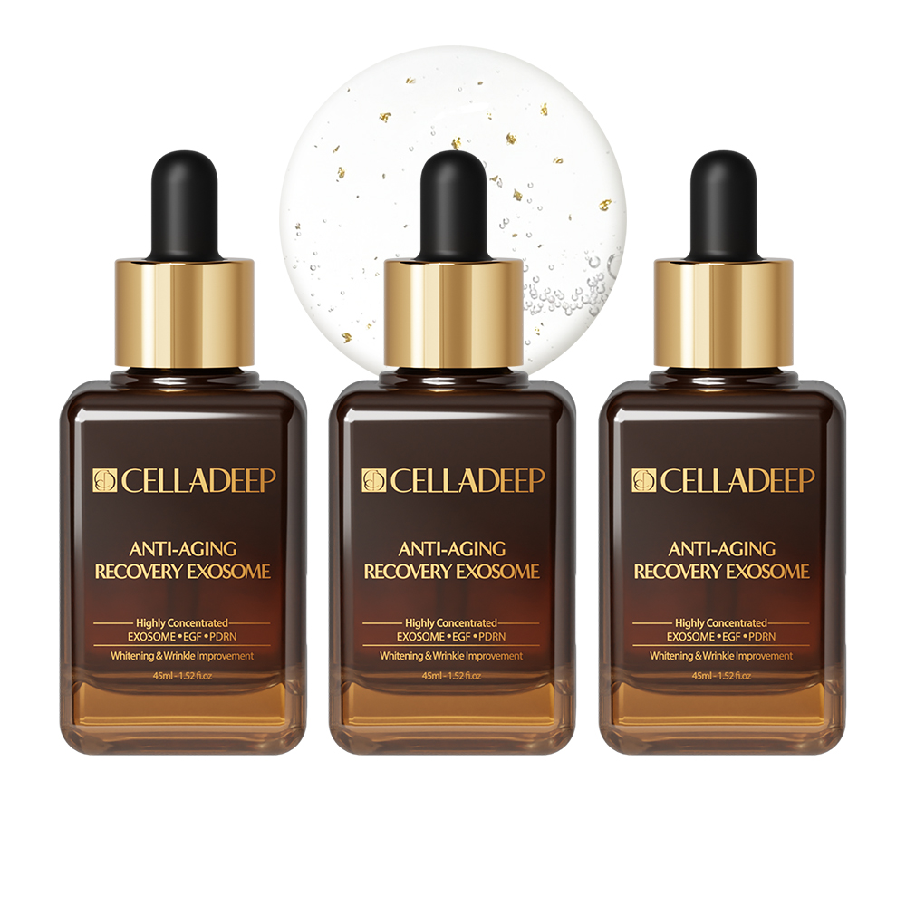셀라딥 안티에이징 PDRN 엑소좀 고함량 EGF 세럼 리프팅 주름개선 45ml, 3개 - 메인 이미지