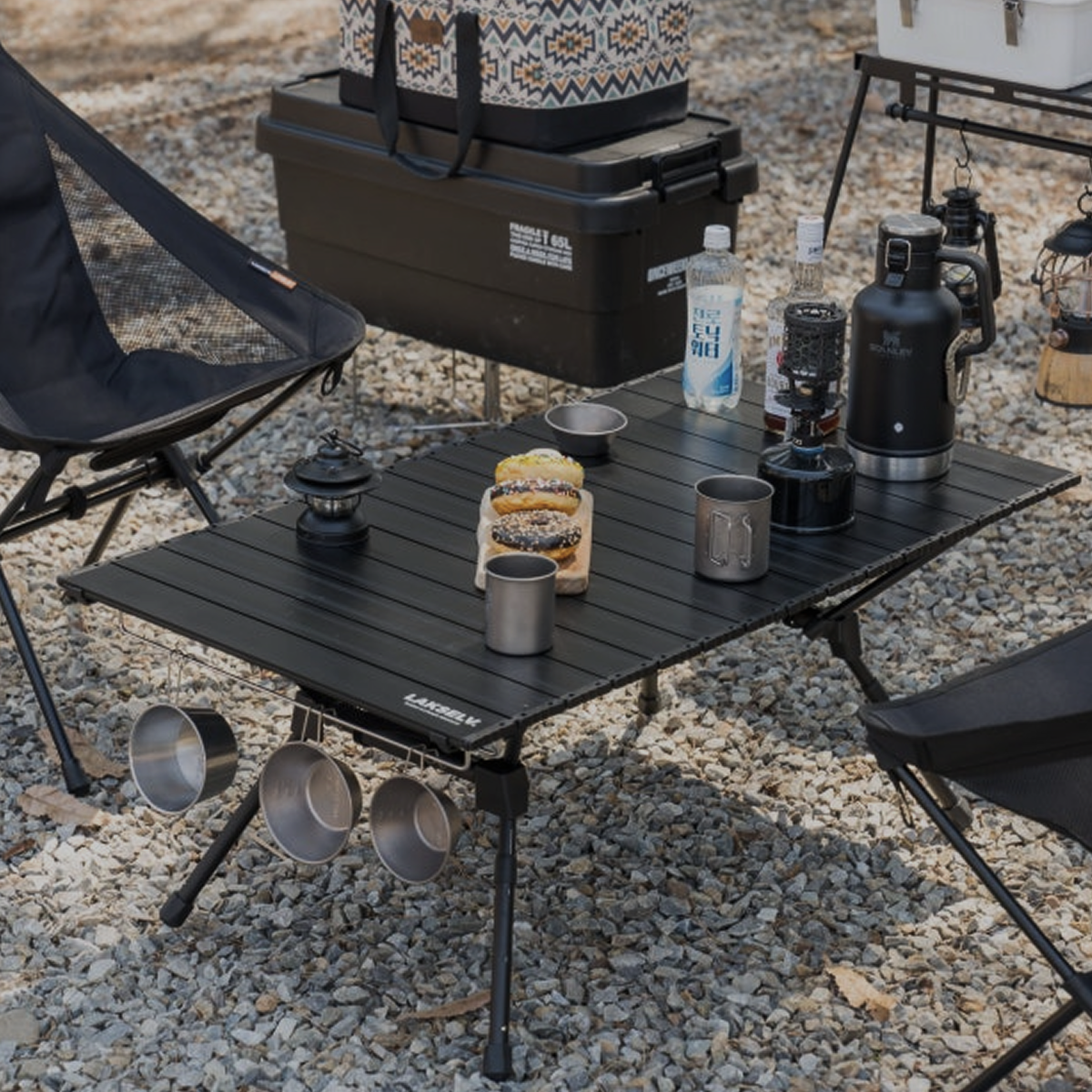 락셀 캠핑테이블 롤 경량 높이조절 좌식 감성