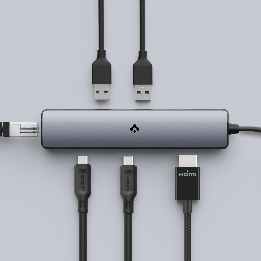 슈피겐 6in1 USB4 C타입 허브 썬더볼트4 8K 맥북 멀티 허브 - 상세 이미지 2