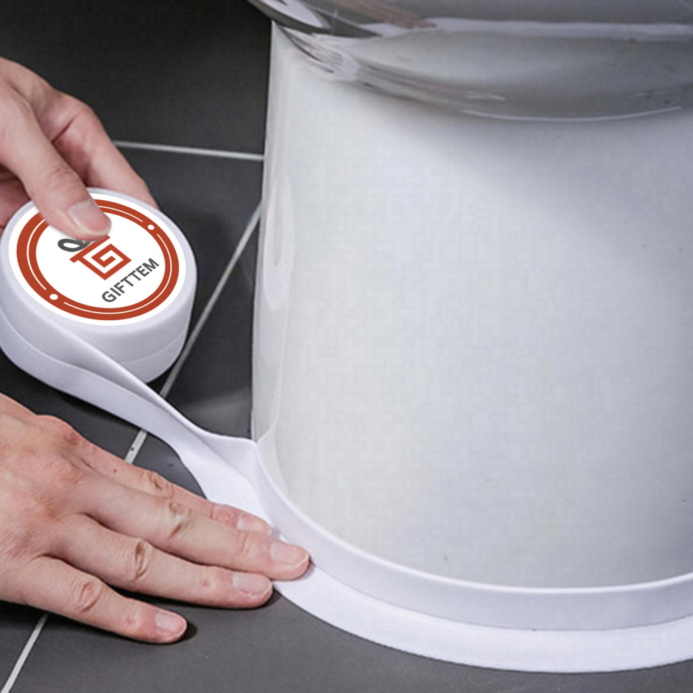 방수테이프 욕실 주방 싱크대 변기 틈새 보수 곰팡이 방지 실리콘 접착 테이프 화이트 3개