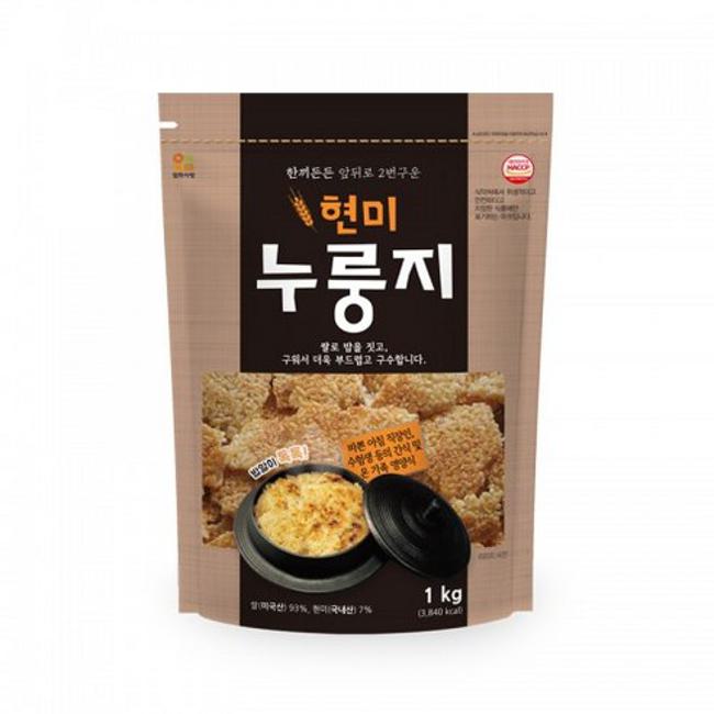 엄마사랑 한끼든든 현미누룽지 1kg 1개 : 복댕이가족