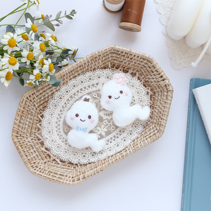 오가닉 아기 뱀 슈슈 배냇저고리 만들기 세트 화이트 태교바느질 DIY 사계절용 여름 선택 - 상세 이미지 4