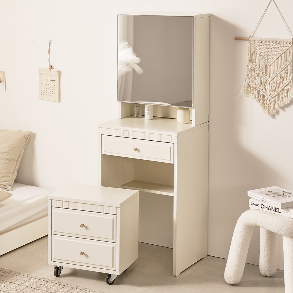 미카엘 480폭 수납 거울 원룸 학생 화장대