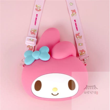 소망상점협력사 마이멜로디 진핑 2XL 특대형 페이스 크로스백 어깨가방 핸드폰가방 캐주얼미니크로스백