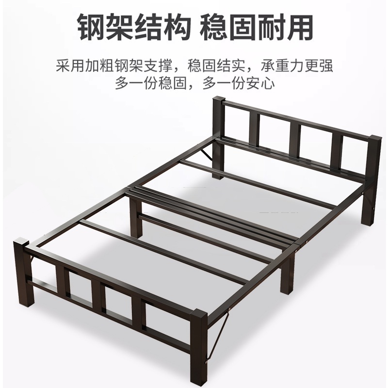 슈퍼싱글 침대프레임 폴딩 사무실 손님방 원목 철제 1인 제트 두꺼운철골+송판+70cm원형관 - 상세 이미지 3