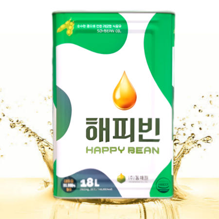 [광주 직배송 전용]해피빈 대두유 18L 콩기름 업소용 식용유 대용량