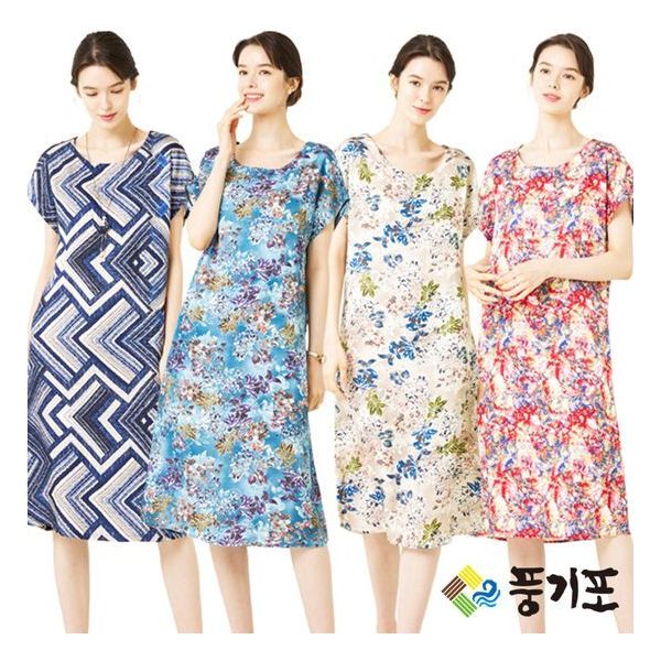 홈쇼핑_NINE풍기인견 원단 100 나염가오리 원피스 605427 : 최고일곱