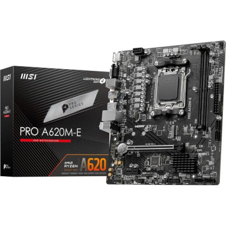 [해외]MSI PRO A620M-E 마더보드, Micro-ATX - AMD Ryzen 7000 시리즈 프로세서, AM5 - DDR5 메모리 부스트 6400+MHz/OC, PCIe