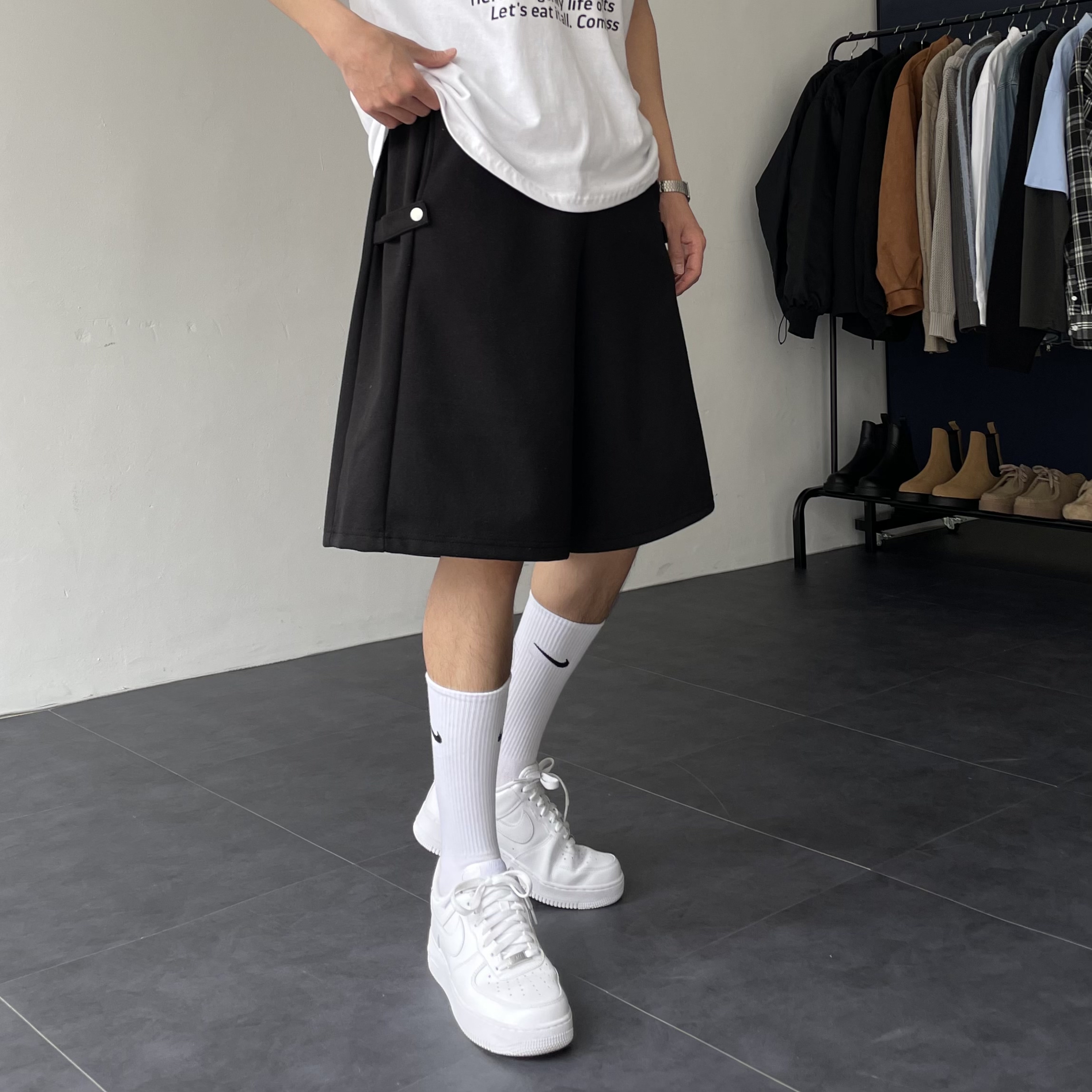 남자버뮤다팬츠 남자와이드반바지 6부반바지 - 상세 이미지 5