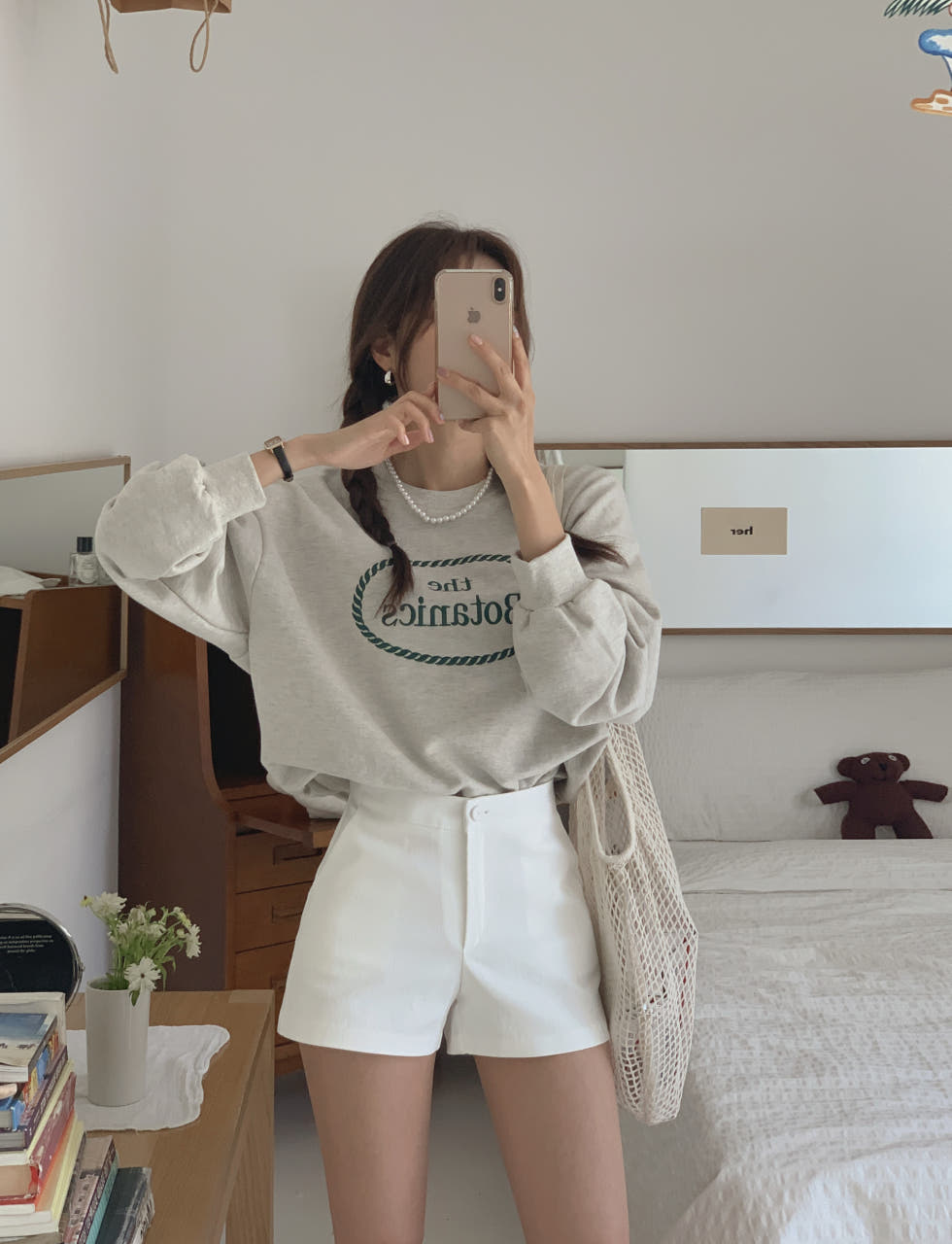 여성 반바지 면 여자여름바지 썸머반바지 하이웨스트 3부 A라인 스판 슬랙스 숏팬츠 키작녀 - 상세 이미지 2