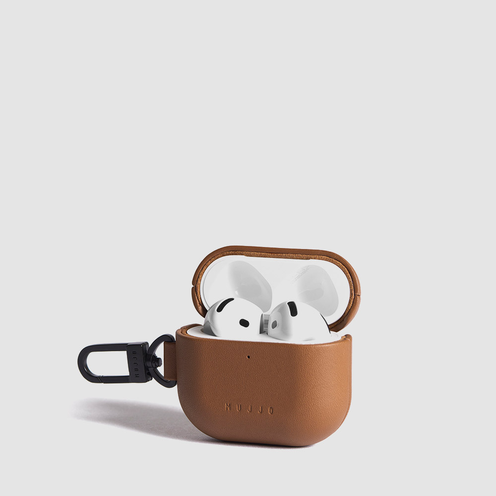 무쪼 에어팟 4 세대 가죽 케이스 - 탄