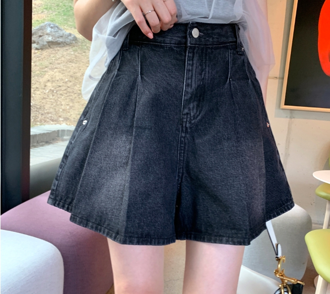 포치트 핀턱 와이드 반바지 - 상세 이미지 3