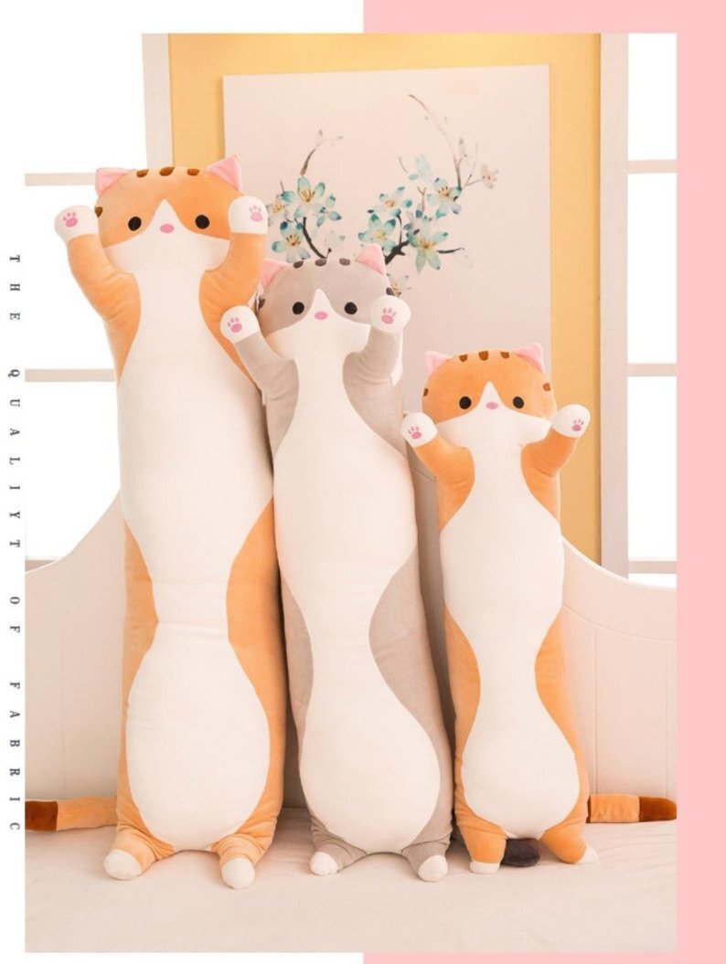대형 고양이 바디필로우 모찌쿠션 애착인형 - 상세 이미지 3
