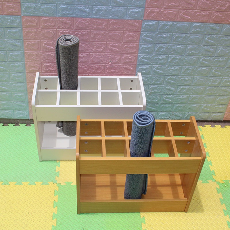 원목 요가매트 거치대 정리함 폼롤러 수납장 헬스장 박스 웜화이트 65x30x50cm - 상세 이미지 4