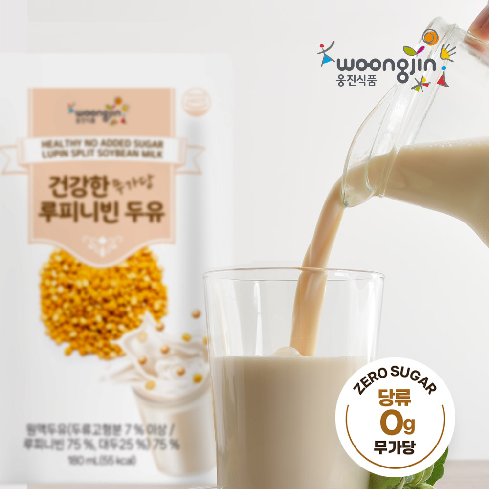 웅진 건강한 무가당 루피니빈 두유 55Kcal 고단백 무첨가 180ml, 80개 - 상세 이미지 2