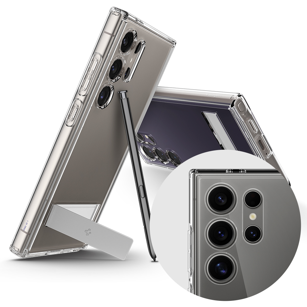 슈피겐 갤럭시S24 울트라 케이스 투명 스탠드 울트라하이브리드S - 상품 이미지