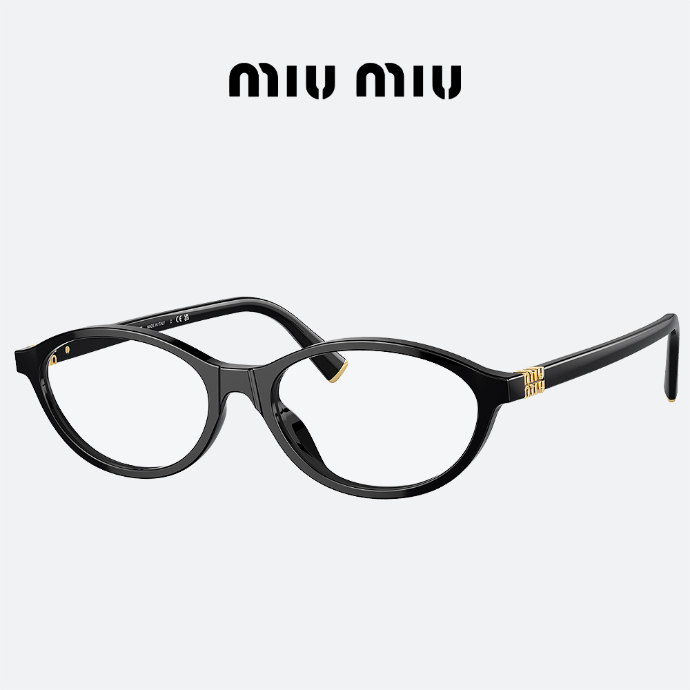 미우미우 안경 MIUMIU 0MU09XVF 16K1O1 블랙 오벌 뿔테 안경테 - 상세 이미지 2