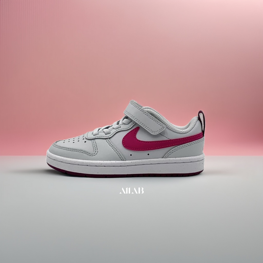 [오늘출발] 나이키 키즈 운동화 코트 버로우 로우 어린이 아동 끈없는 벨크로 신발 그레이핑크, 170