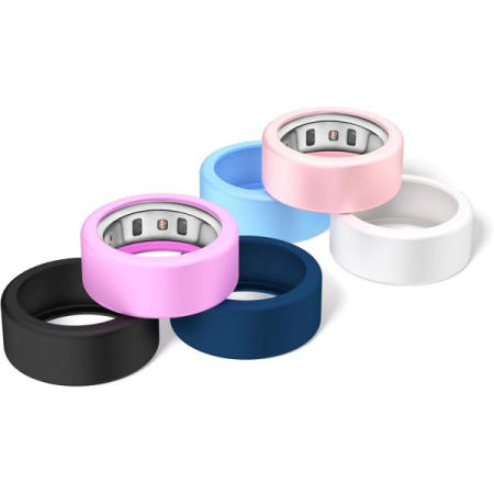 [해외]6팩 실리콘 스마트 링 커버, Oura Ring Gen4/Oura Gen3/Samsung Galaxy/RingConn과 호환되며, 여성 남성 운동을 위한 긁힘 방지 보호 기