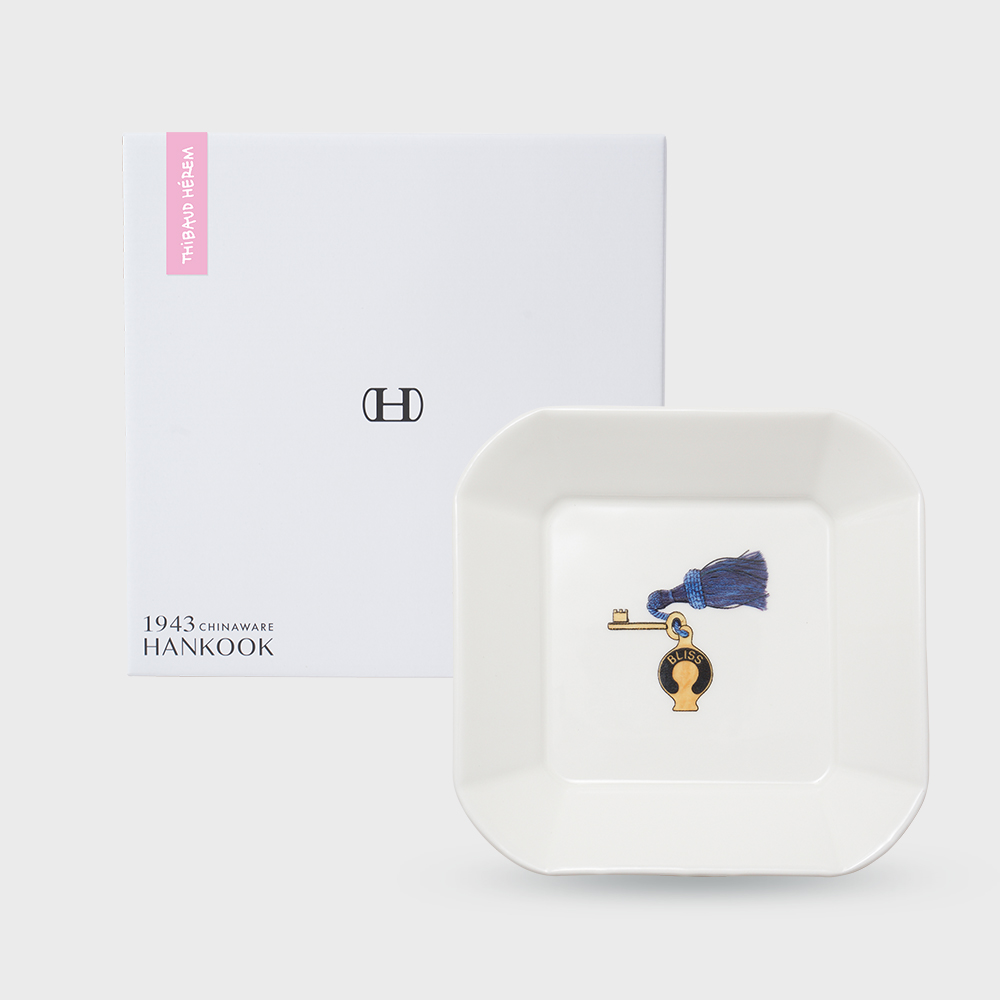 [한국도자기X티보에렘] 오브제 52. 정사각접시 13CM 1P (Blue Key) - 상세 이미지 3