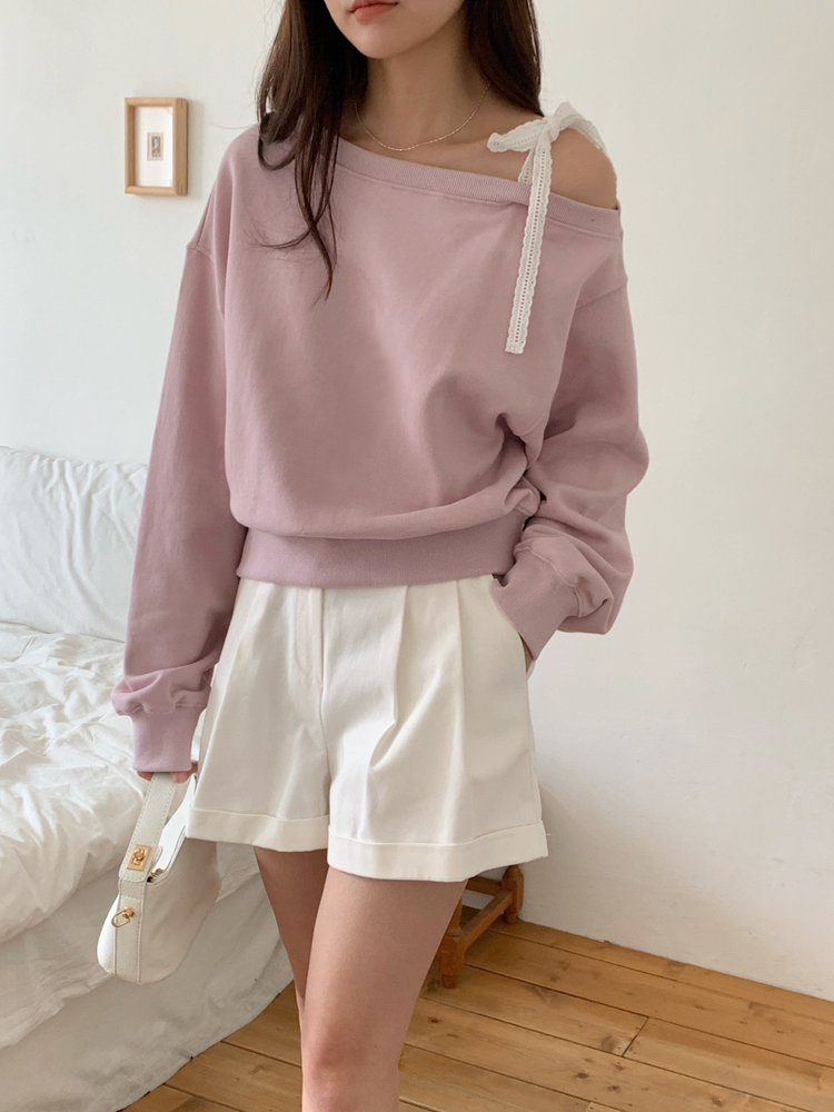 (벨트SET) 카브라 여성 반바지 면 3부 A라인 반바지 핀턱 숏팬츠 베이지 화이트 이미지 8