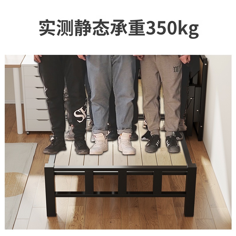 슈퍼싱글 침대프레임 폴딩 사무실 손님방 원목 철제 1인 제트 두꺼운철골+송판+70cm원형관 - 상세 이미지 5