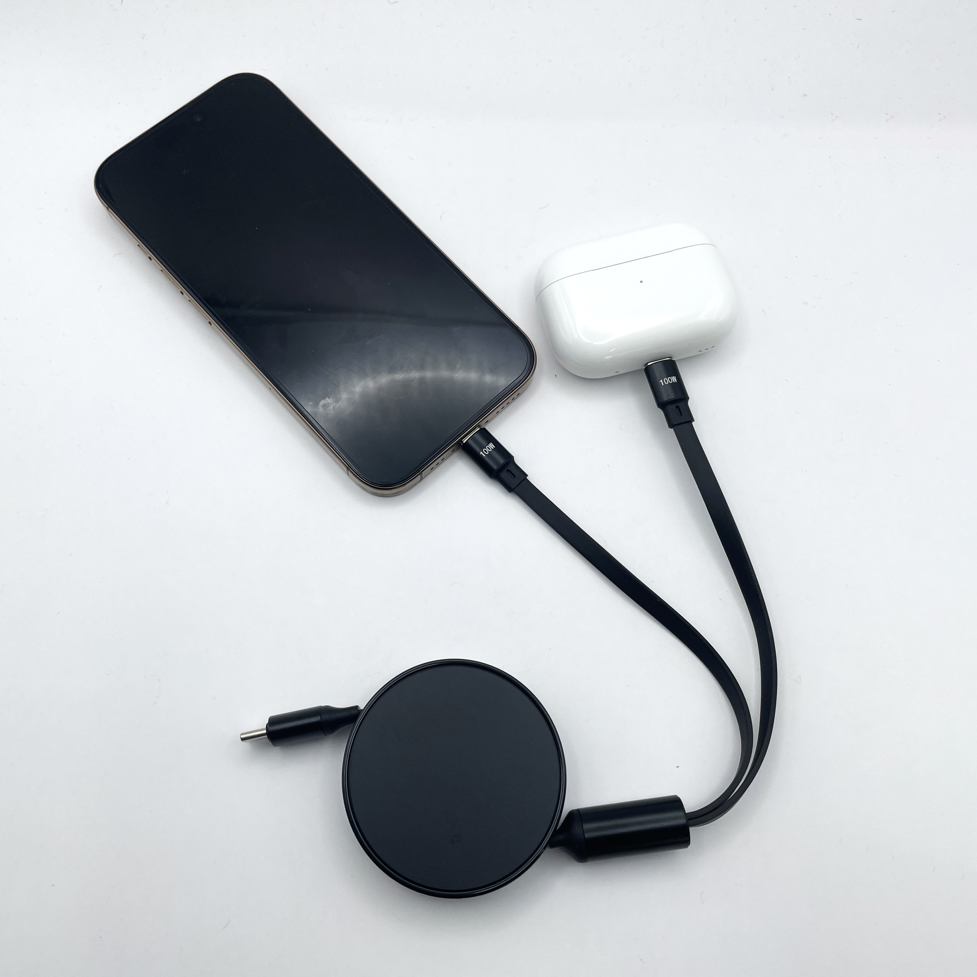 릴 케이블 2in1 PD 100W C타입 2개 멀티포트 듀얼 CtoC USB C 동시충전 - 상세 이미지 5