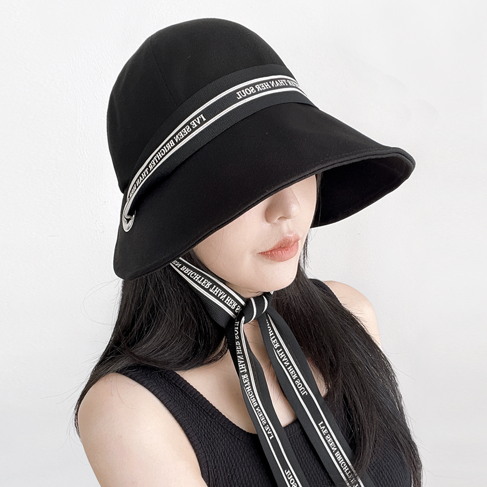 탄탄한 면 턱끈 여성 챙넓은 벙거지모자 자외선차단 벨크로 보넷 버킷햇