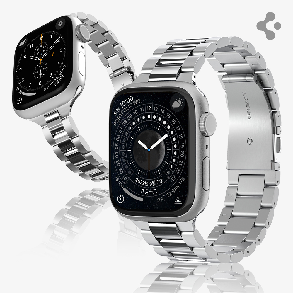 애플워치 스트랩 11 10 9 8 7 SE3 SE2 6 5 4 SE 울트라 3 2 1 메탈 모던핏316L