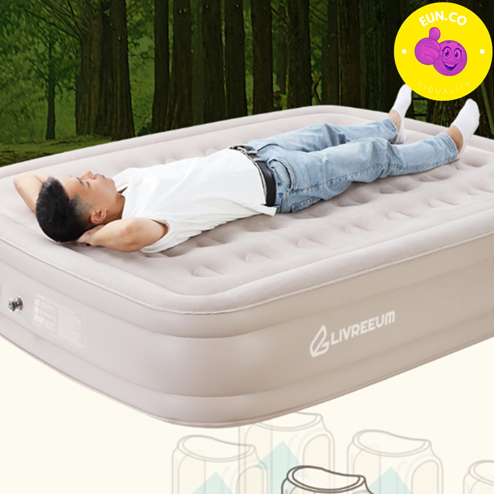에어베드 자충식 이동식 에어펌프 내장 베드 40cm 냉기 습기 차단 pvc 하판 - 상품 이미지