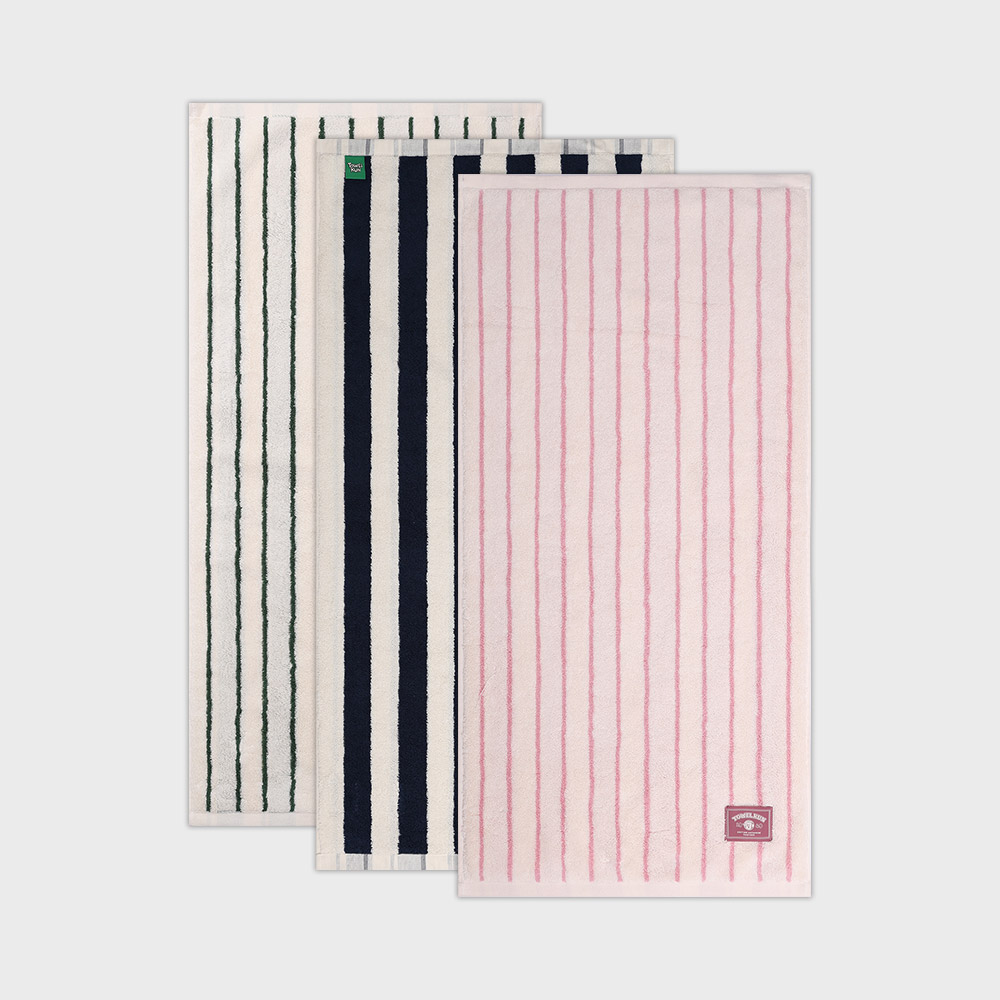 송월 타올쿤 페이스타월 멀티 스트라이프 220g 코마사 30수 - 상품 이미지