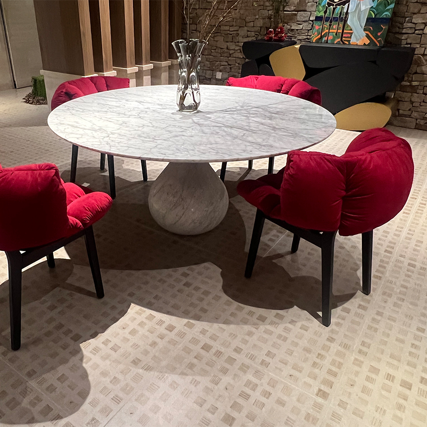 아쿠아 천연 대리석 원형 거실 다이닝 테이블 135cm Aqua Dining Table 이미지 6