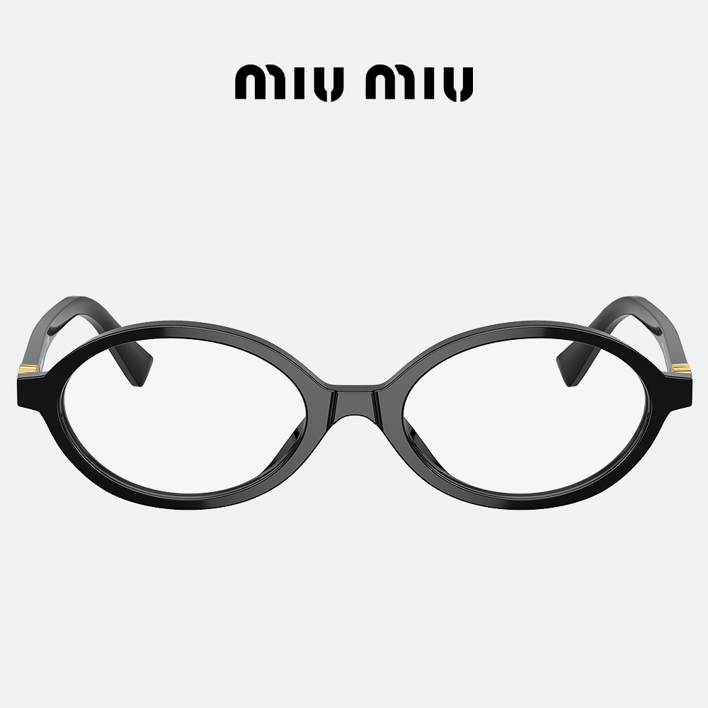미우미우 리가드 안경 MU01XV 1AB1O1 블랙 오벌 긱시크 뿔테 - 상세 이미지 2