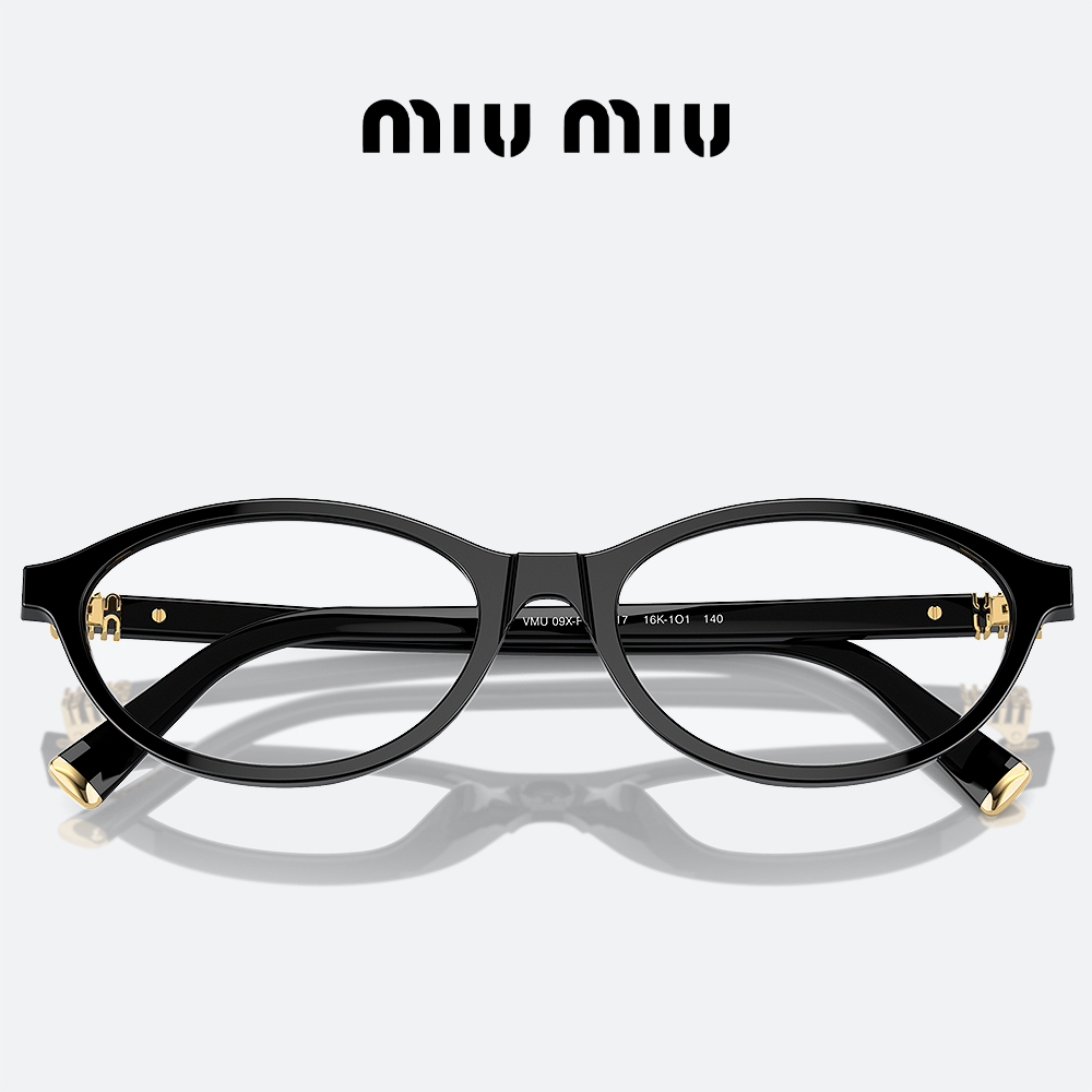 미우미우 안경 MIUMIU 0MU09XVF 16K1O1 블랙 오벌 뿔테 안경테 - 상세 이미지 3