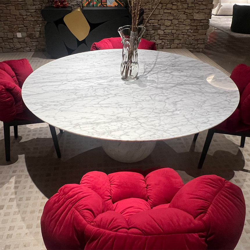 아쿠아 천연 대리석 원형 거실 다이닝 테이블 135cm Aqua Dining Table - 상세 이미지 2