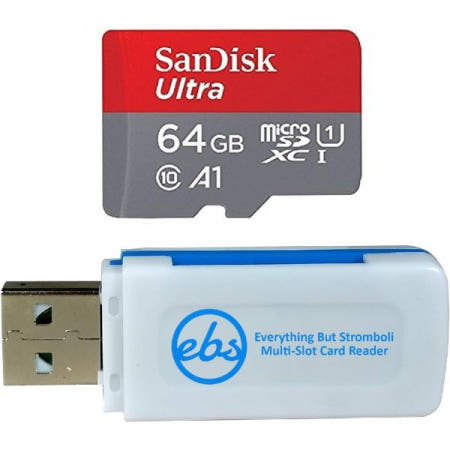 [해외]SanDisk 64GB Micro SDXC 울트라 메모리 카드 클래스 10(SDSQUAR-064G-GN6MN)은 스트롬볼리 MicroSD 및 SD 리더기를 제외한 모든 기능