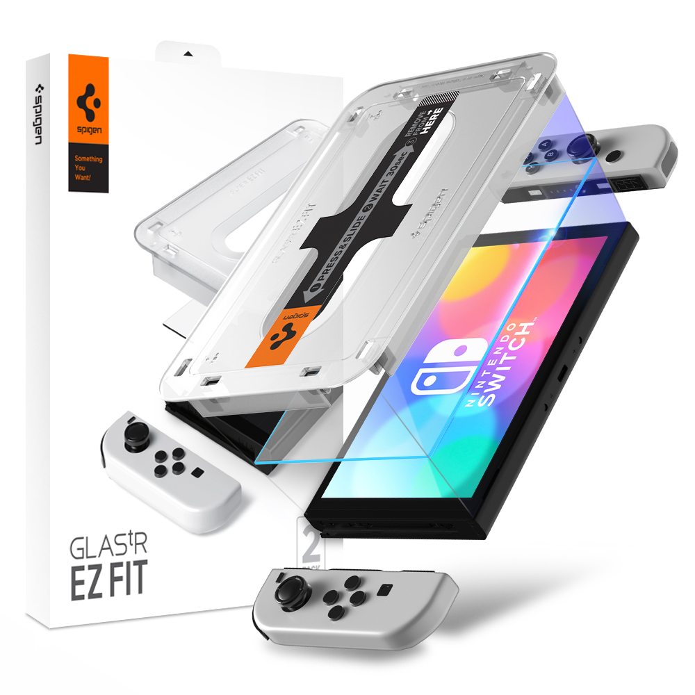 닌텐도 스위치 OLED 붙이기 쉬운 강화유리 액정보호필름 글라스tR 이지핏 CC