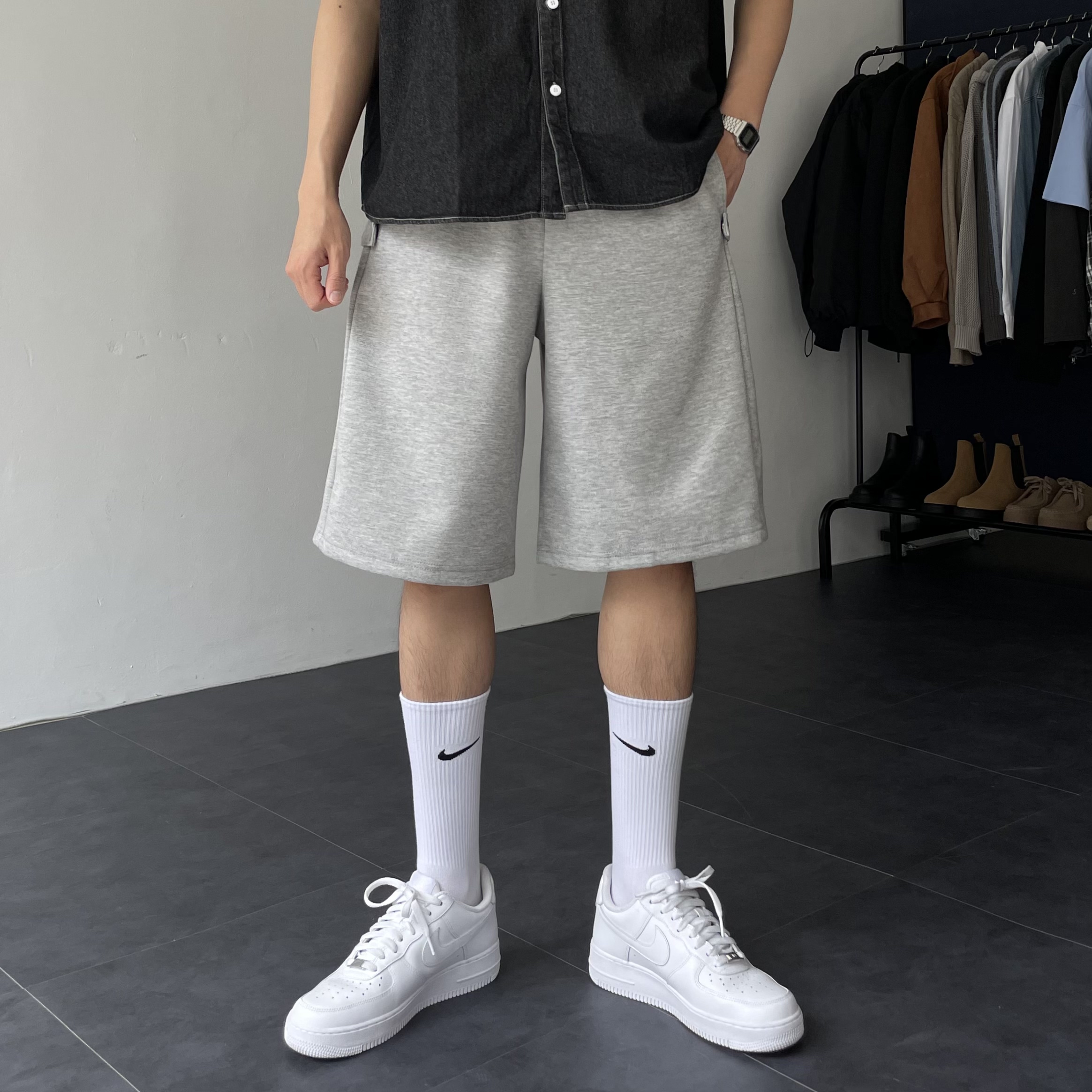 남자버뮤다팬츠 남자와이드반바지 6부반바지 - 상세 이미지 3