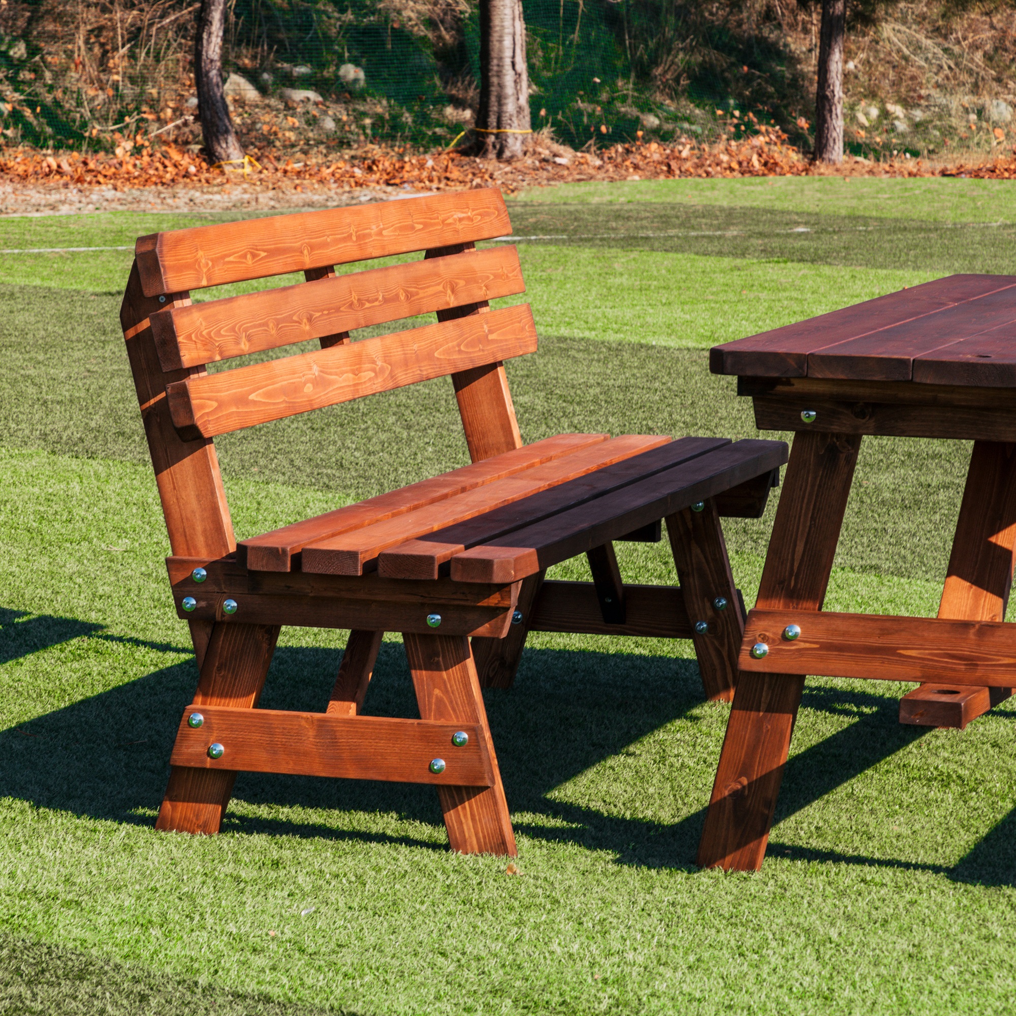 야외테이블세트 정원카페 편의점테라스 야외용테이블 4인분리형월넛