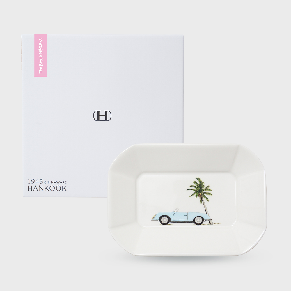 [한국도자기X티보에렘] 오브제 49. 직사각접시 14CM 1P (Blue summer car) - 상세 이미지 3