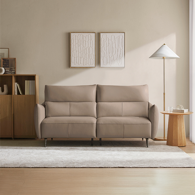 까사미아 루체 가죽소파 스툴미포함, 토프, 3인용