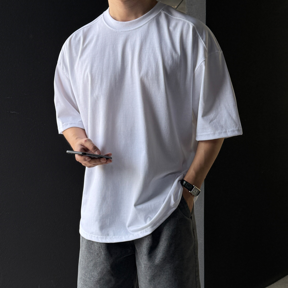 1+1 남자흰티 두꺼운반팔 흰색반팔티 이미지 7