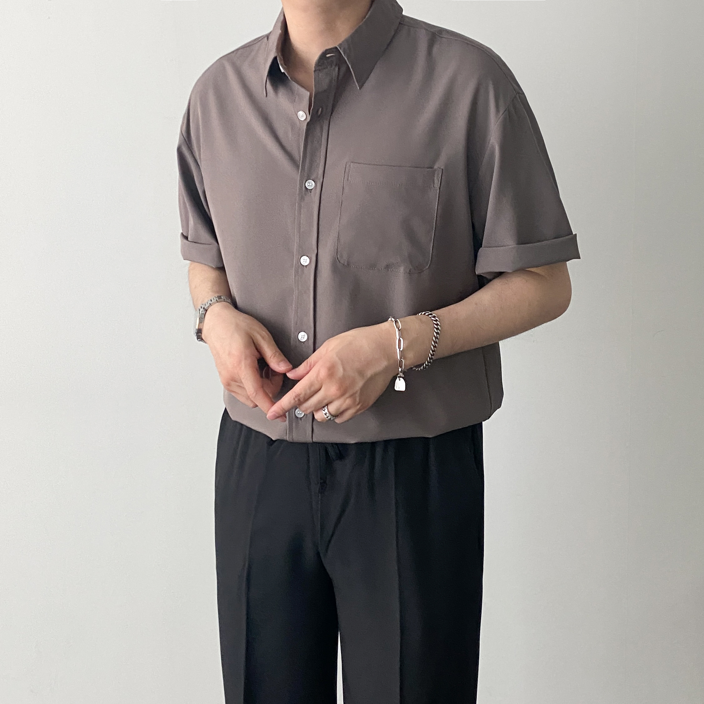 링클프리반팔셔츠 구김없는반팔셔츠 남자여름남방 이미지 3